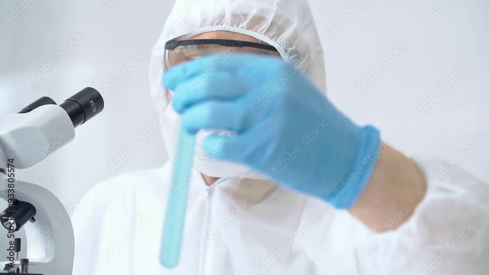 Scientist examining sample in laboratory Scientist examining sample in laboratory