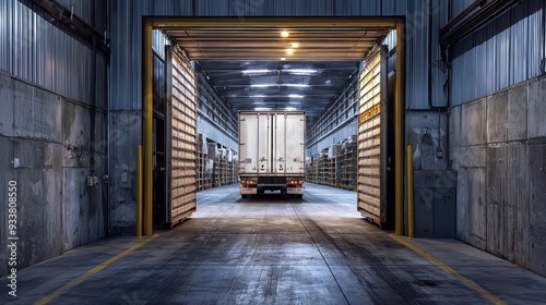 Wallpaper Mural warehouse, loading, unloading, truck, semi-trailer, storage, ramp,semi-trailer, storage Torontodigital.ca