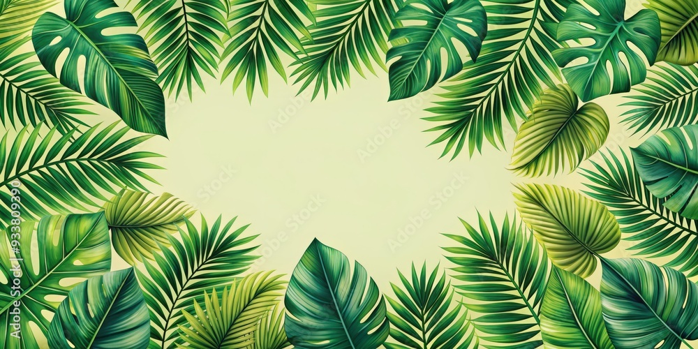 Tropical leaf pattern background, tropical, leaf, green, nature, background, jungle, foliage, exotic, vibrant, botanical