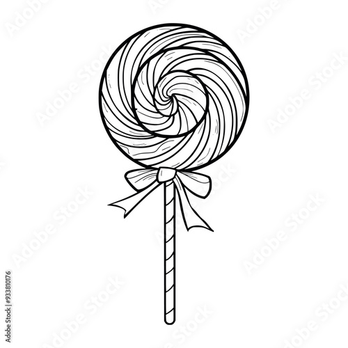 Lollipop illustration coloring page for kids - coloring book