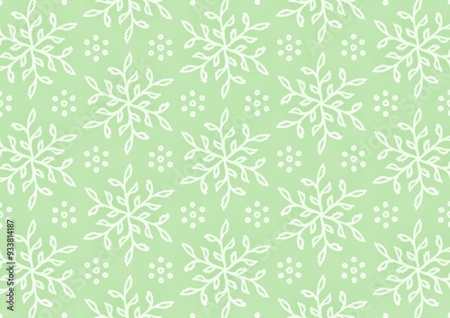 Green Abstract Floral Leaf Background Seamless Pattern