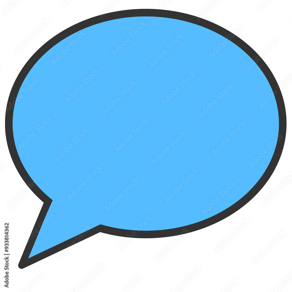 blue chat bubble cartoon illustration