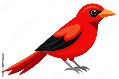  Brazilian tanager vector art illustration photo