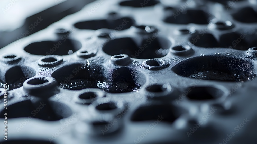 Close Up Photograph Showcasing the Intricate Texture and Detailed Molding Process of Rubber Products Being Manufactured in an Industrial Setting Close Up Photograph Showcasing the Intricate Texture and Detailed Molding Process of Rubber Products Being Manufactured in an Industrial Setting