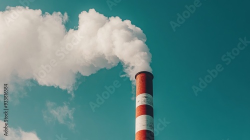 Environmental Crossroads: Industrial Smoke Stacks Releasing Smoke Clouds into the Atmosphere