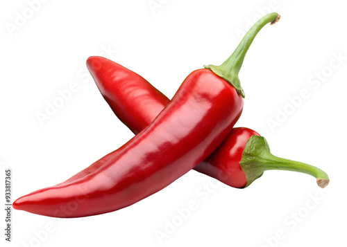 red hot chili pepper on transparent background png photo