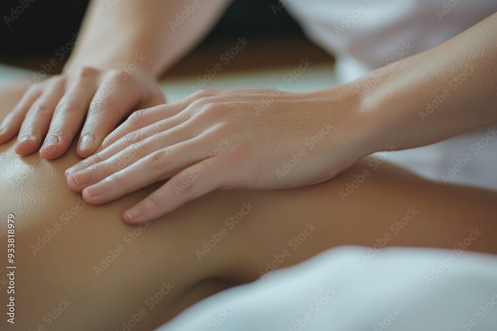 Close-up of Hands Performing a Massage on a Back Close-up of Hands Performing a Massage on a Back