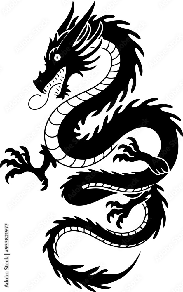 Dragon Silhouette icon vector illustration Dragon Silhouette icon vector illustration