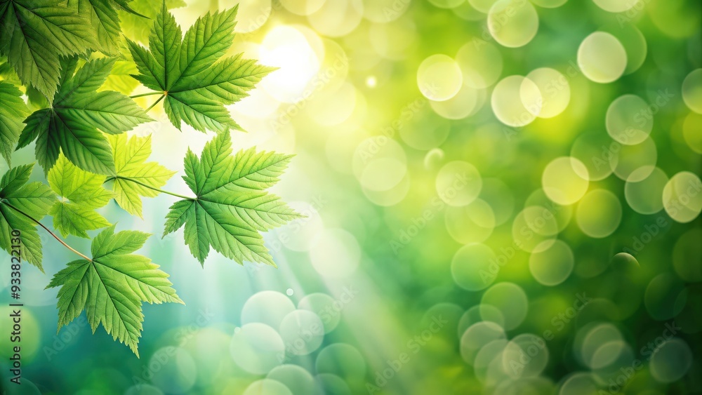 Soothing and nature-inspired poster design with leaf bokeh background , meditation, relaxation, calm, tranquility Soothing and nature-inspired poster design with leaf bokeh background , meditation, relaxation, calm, tranquility