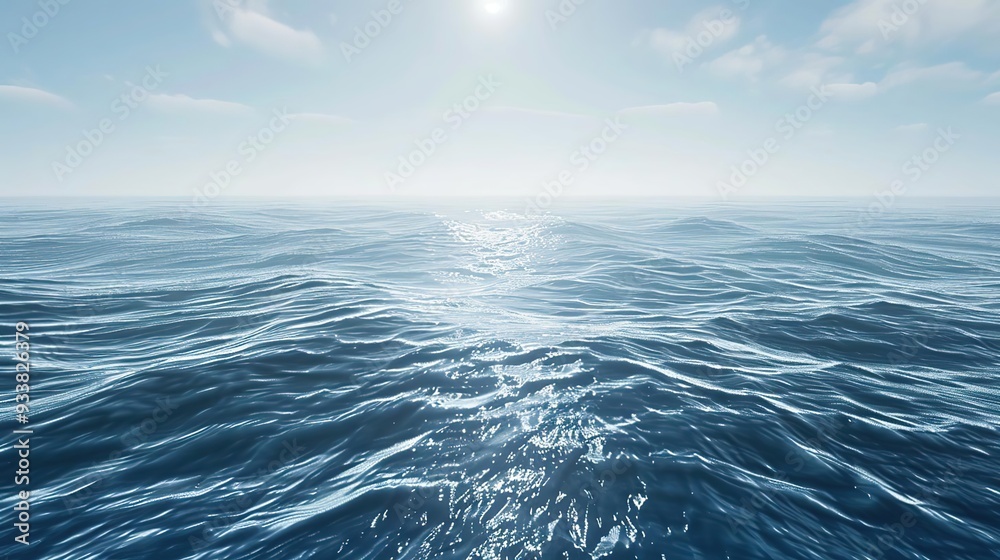 Ocean Waves with Glimmering Sunlight - Realistic Image Ocean Waves with Glimmering Sunlight - Realistic Image