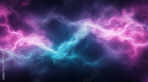 Vibrant neon-colored clouds with electric lightning. A dramatic and surreal sky perfect for fantasy, weather, and abstract designs.