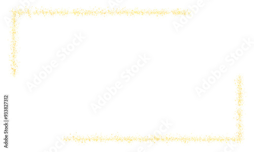 Rectangle sparkle golden frame for card, banner, video, presentation, invitation, 16x9 scale ratio