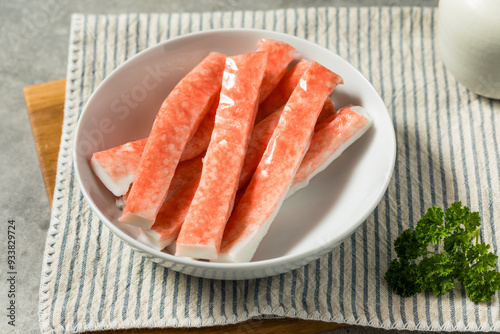 Organic Raw Imitation Crab Meat Sticks photo