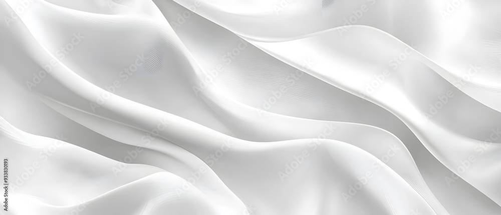 Obraz premium A flat vector illustration of a white background with a delicate fabric texture, featuring small, subtle shadow waves. The texture is smooth and minimal, with light shadows adding depth and dimension