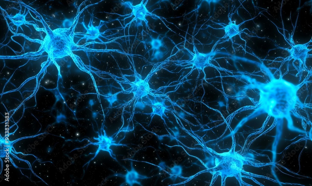 Illustration of cancer metastases or nerve damage. Illustration of cancer metastases or nerve damage.
