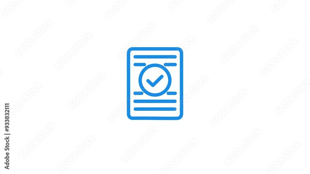 Animated of approvement Icon. Quality Check Icon, Checklist Framework. Animation of a clipboard with document paper listing and adding tick check mark icon. Animated of approvement Icon. Quality Check Icon, Checklist Framework. Animation of a clipboard with document paper listing and adding tick check mark icon.