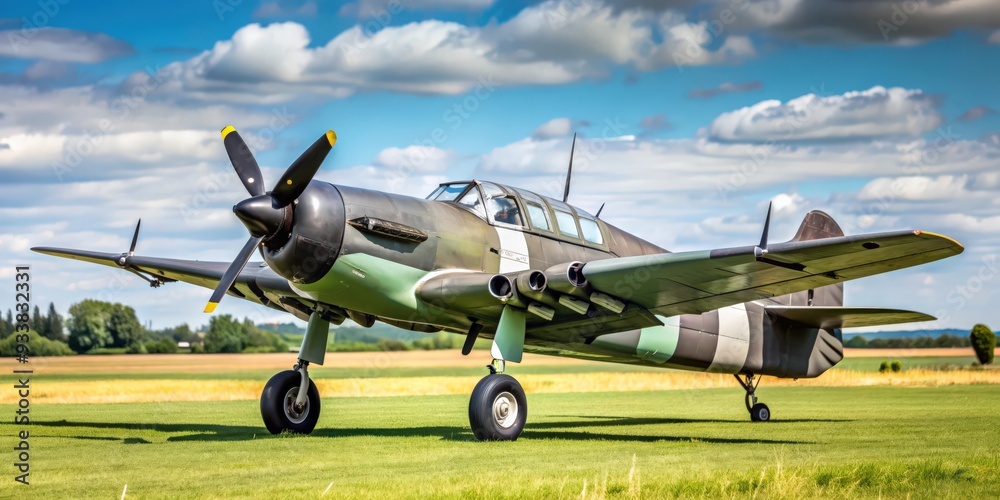 German WWII plane replica at historical reenactment event, WWII, reenactment, German, plane, replica, aircraft, history German WWII plane replica at historical reenactment event, WWII, reenactment, German, plane, replica, aircraft, history