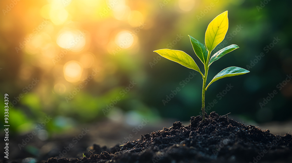 Amidst the scenic countryside, a young withania plant flourishes, showcasing its dicotyledonous traits, a Young Withania Plant Thrives in the Picturesque Rural Landscape, Highlighting Its Dicotyledono