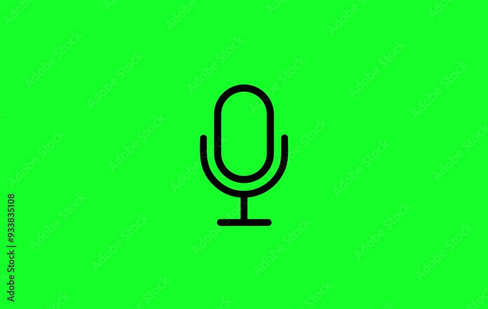 Voice recording podcast microphone icon animation. Podcasts line Icon. Audio podcast, live voice interview, on air, radio show, sound record. Voice recording podcast microphone icon animation. Podcasts line Icon. Audio podcast, live voice interview, on air, radio show, sound record.