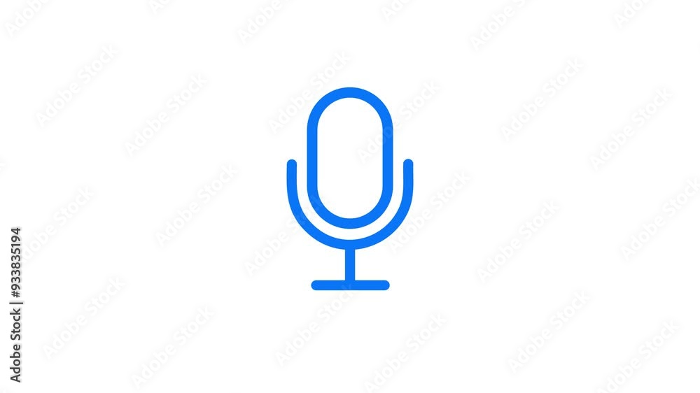 Voice recording podcast microphone icon animation. Podcasts line Icon. Audio podcast, live voice interview, on air, radio show, sound record. Voice recording podcast microphone icon animation. Podcasts line Icon. Audio podcast, live voice interview, on air, radio show, sound record.