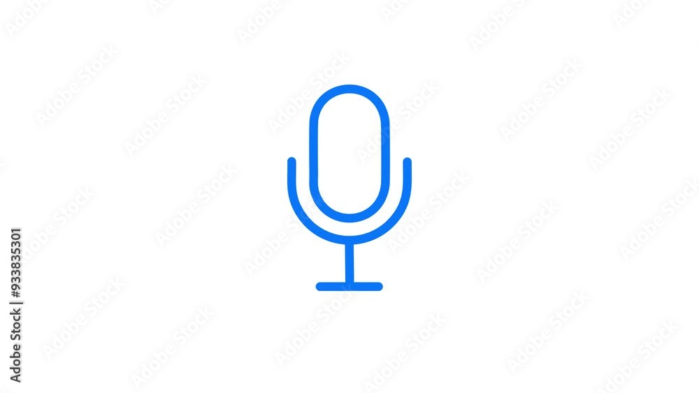 Voice recording podcast microphone icon animation. Podcasts line Icon. Audio podcast, live voice interview, on air, radio show, sound record. Voice recording podcast microphone icon animation. Podcasts line Icon. Audio podcast, live voice interview, on air, radio show, sound record.