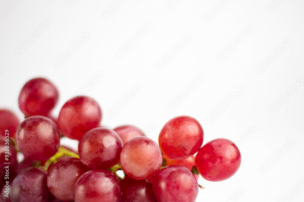 Red grape isolated on white background. Top view Red grape isolated on white background. Top view