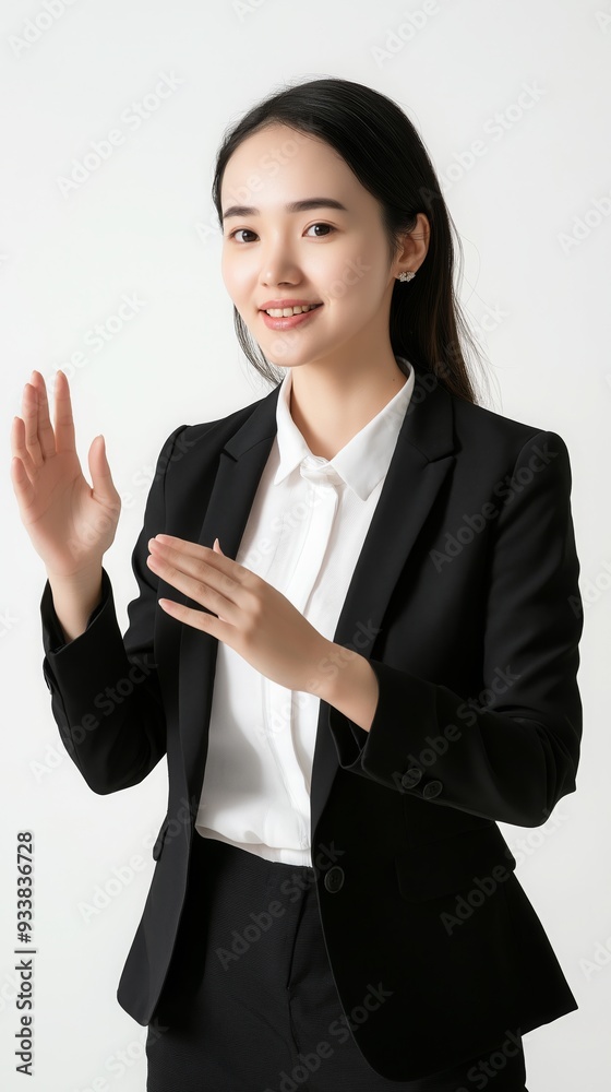 Professional portrait of a confident Asian businesswoman in corporate attire, perfect for executive profiles, leadership roles, and business themes. Professional portrait of a confident Asian businesswoman in corporate attire, perfect for executive profiles, leadership roles, and business themes.