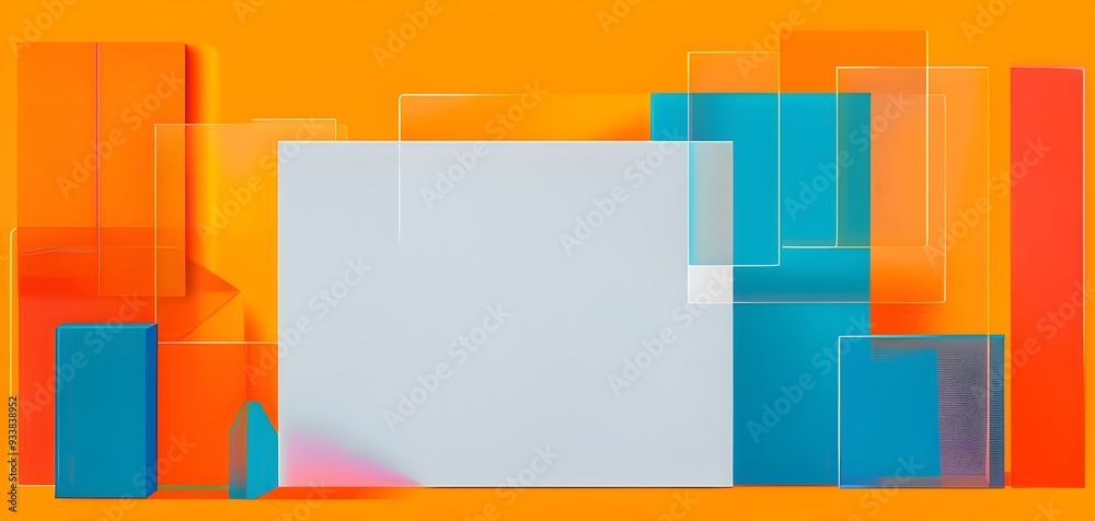 art gallery with canvas and plastics in a 3D illustration