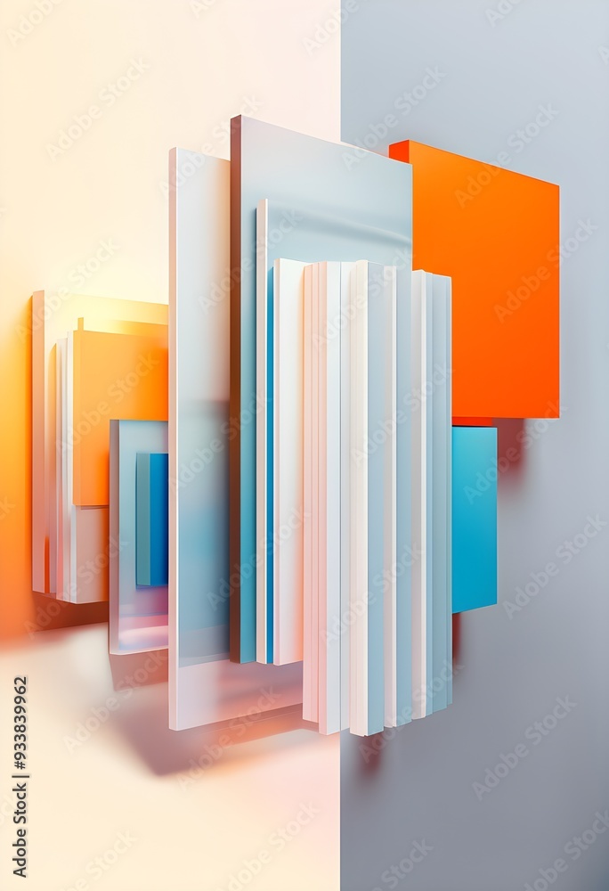 Fototapeta premium art gallery with canvas and plastics in a 3D illustration