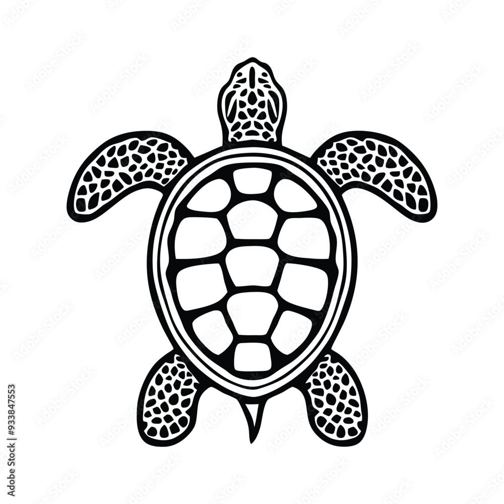 Fototapeta premium Turtle vector outline illustration design