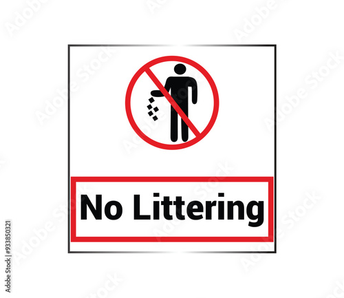 No Littering Sign - Downloadable Printable or Vector Graphic