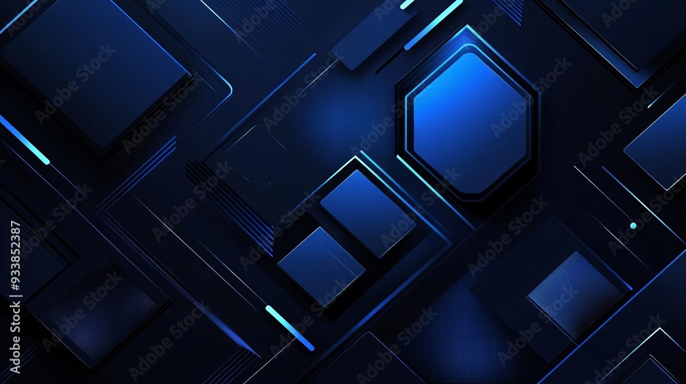A blue and black abstract glowing geometric background with layered elements, ideal for presentation designs. Suitable for businesses, companies, institutions, parties, and festive events. A blue and black abstract glowing geometric background with layered elements, ideal for presentation designs. Suitable for businesses, companies, institutions, parties, and festive events.