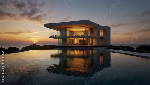 A Modern Mansion with an Infinity Pool