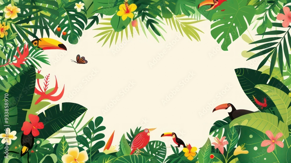 Fototapeta premium Tropical Toucan Frame.