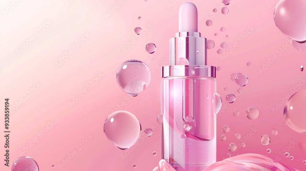 Pink Dropper Bottle in a World of Bubbles Pink Dropper Bottle in a World of Bubbles