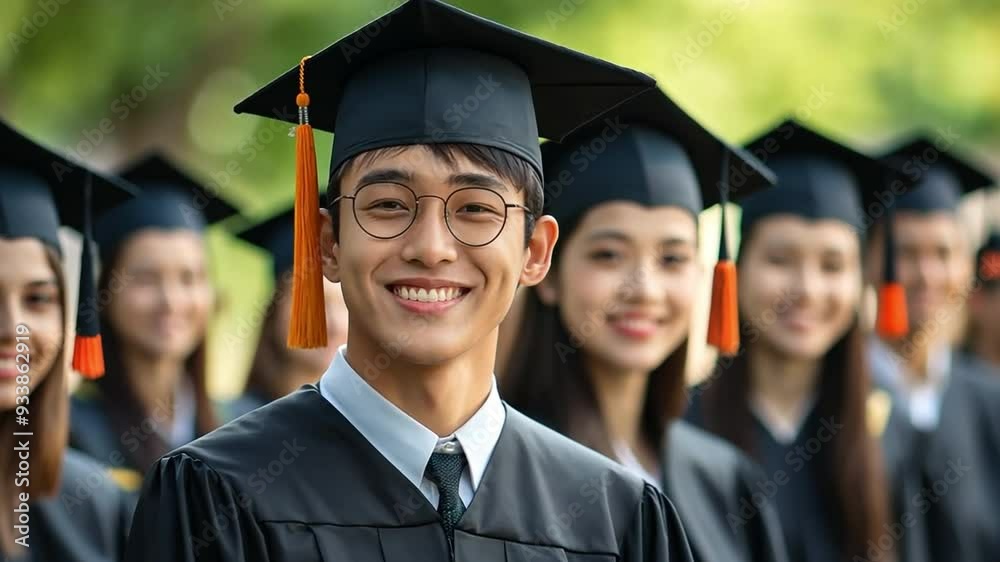 students celebrating their graduation, dressed in caps and gowns, with happy expressions and a sense of achievement in an outdoor ceremony. students celebrating their graduation, dressed in caps and gowns, with happy expressions and a sense of achievement in an outdoor ceremony.