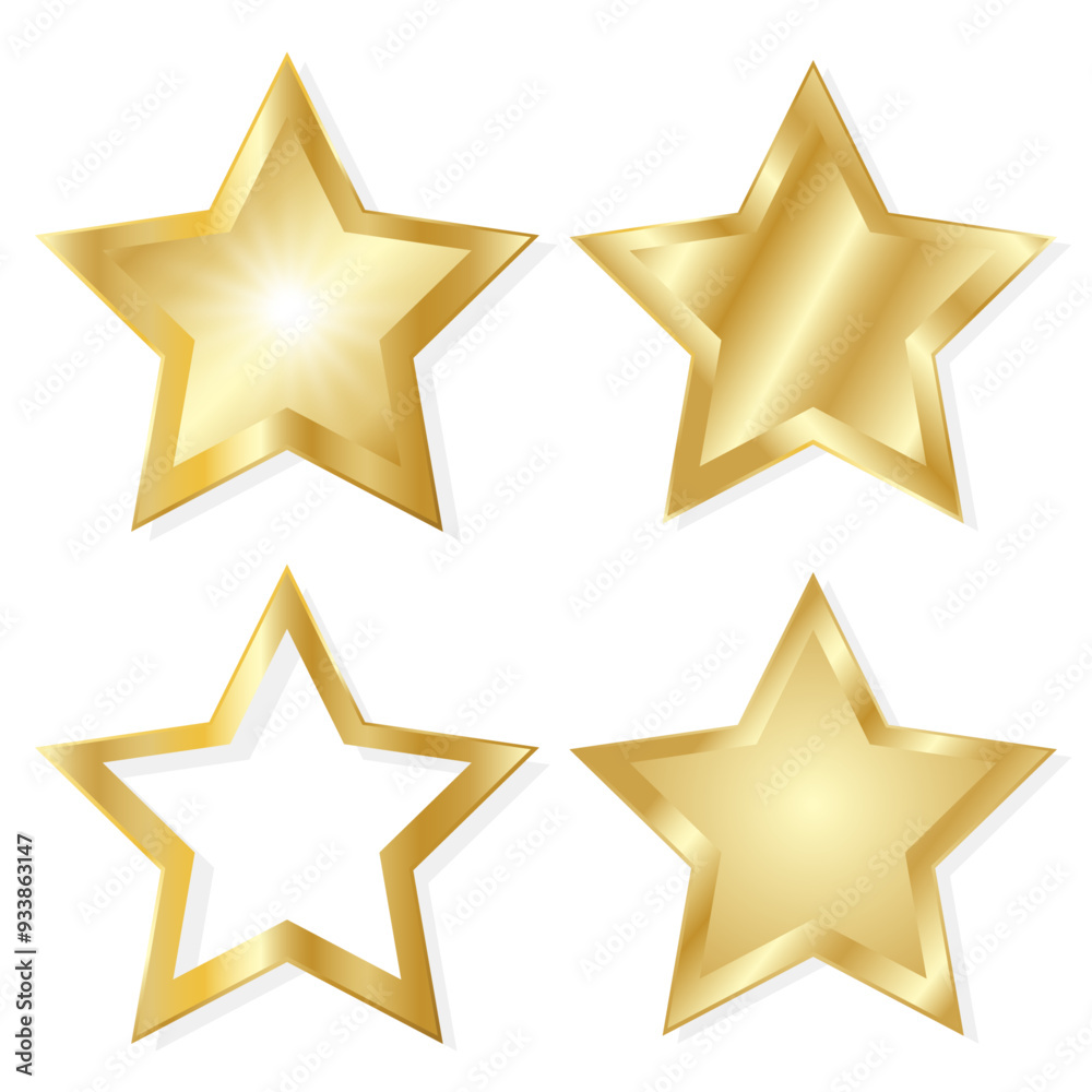 Five stars gold icon. Stars rating review icon Five stars gold icon. Stars rating review icon