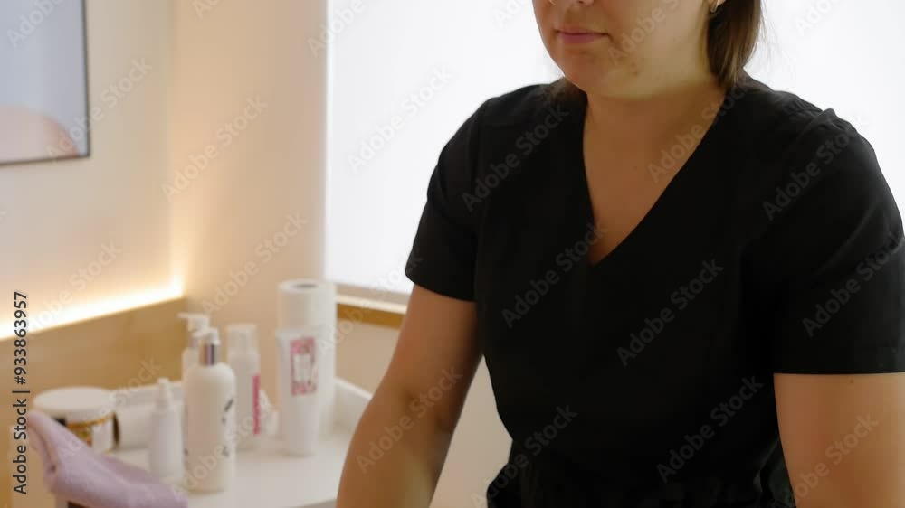 massage therapist gives massage in beauty salon massage therapist gives massage in beauty salon