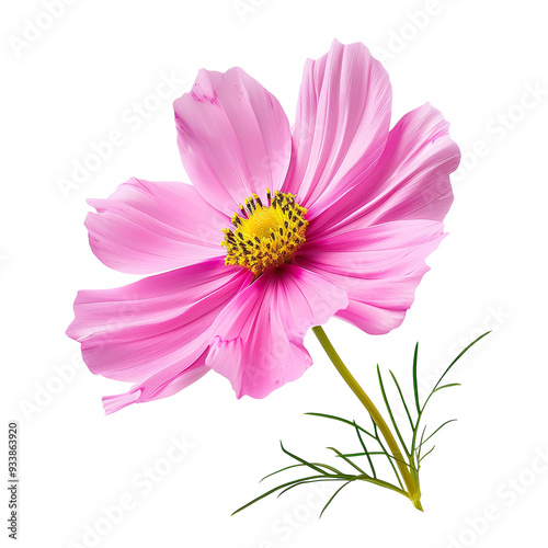 Pink cosmos flower isolated on transparent background