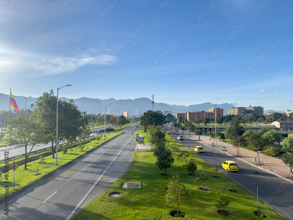 Fototapeta premium Bogota city streets very close to the city airport