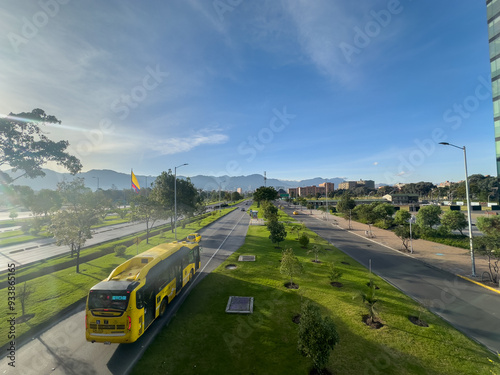 Bogota city streets very close to the city airport