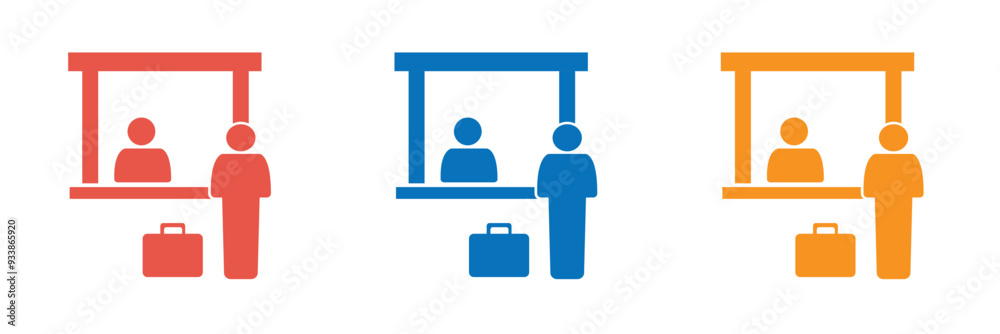 Customer service desk vector icon. Counter symbol on white background . Vector illustration. Customer service desk vector icon. Counter symbol on white background . Vector illustration.