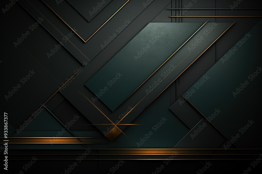 Abstract geometric background with dark grey and golden lines.