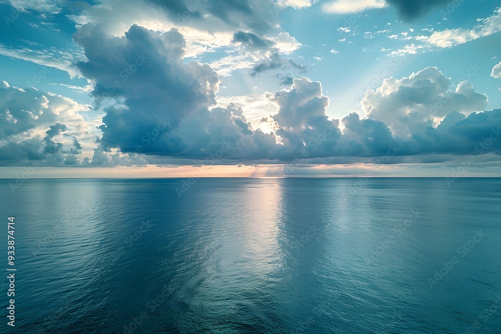 Obraz premium Serene Ocean View Under a Dramatic Sky