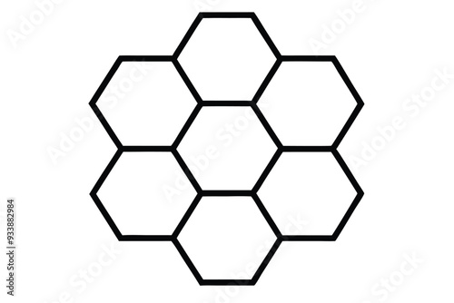 Honeycomb line art vector illustration