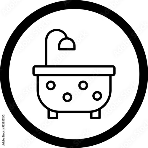 Bathtub Vector Icon Design