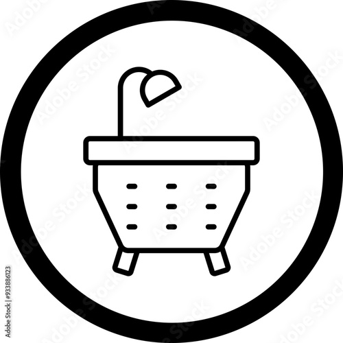 Bathtub Vector Icon Design