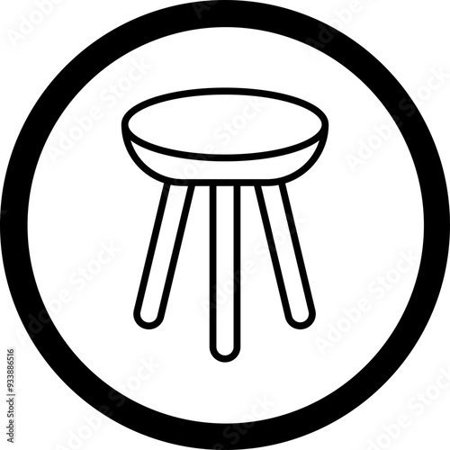 Stool Vector Icon Design