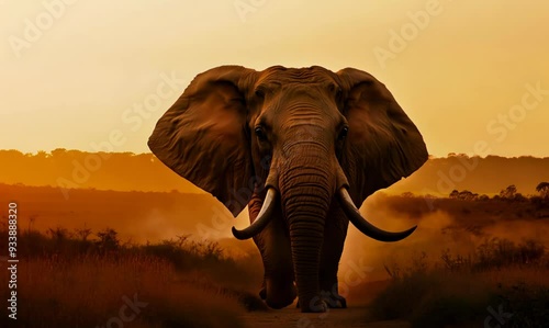 Dolly Zoom Shot of a Majestic Elephant in the Savannah