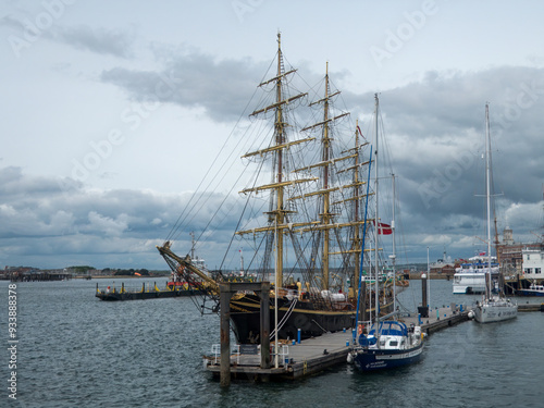 George Stage a Danish iron hulled fully rigged three masted sailing ship at Gunwharf Quays Portsmouth Hampshire England photo